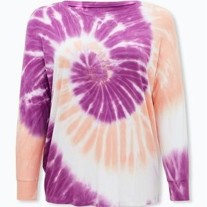 Torrid RELAXED FIT DOLMAN TEE TIE-DYE PEACH